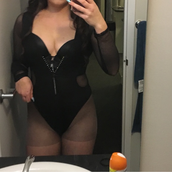 sexy mesh cutout bodysuit - Picture 2 of 9